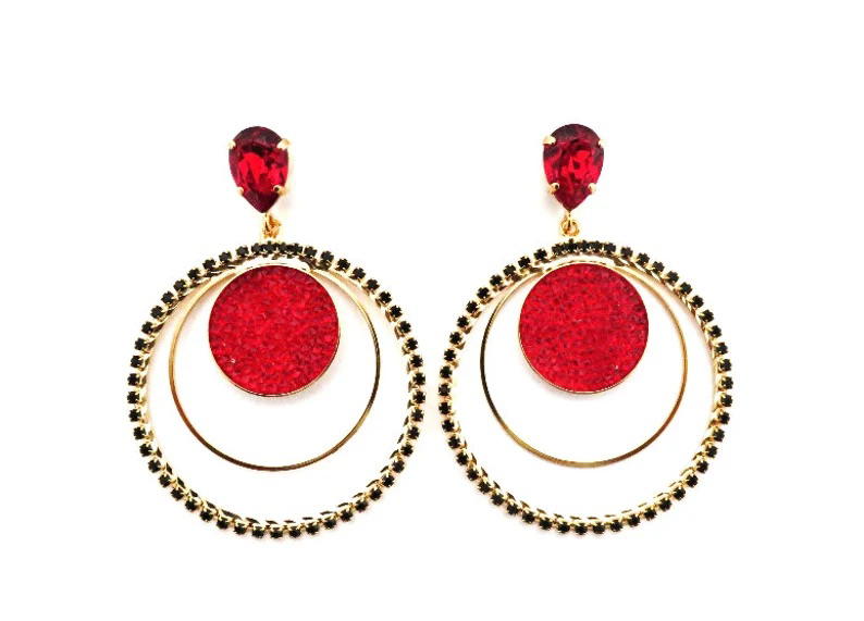 Red Alectrona earrings