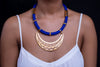 Blue Athena Necklace Gold
