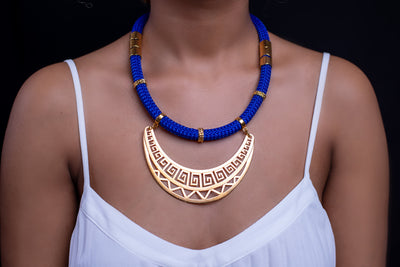 Blue Athena Necklace Gold