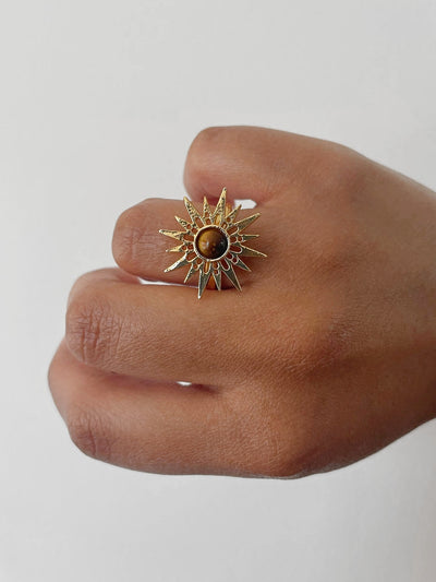 Tiger eye sun ring