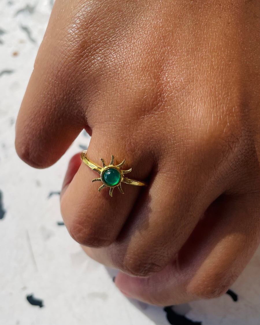 Mini Green Sun Ring