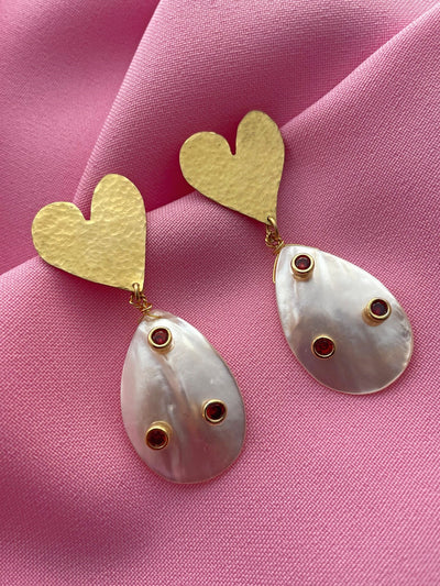 Heart Freshwater Pearls earrings