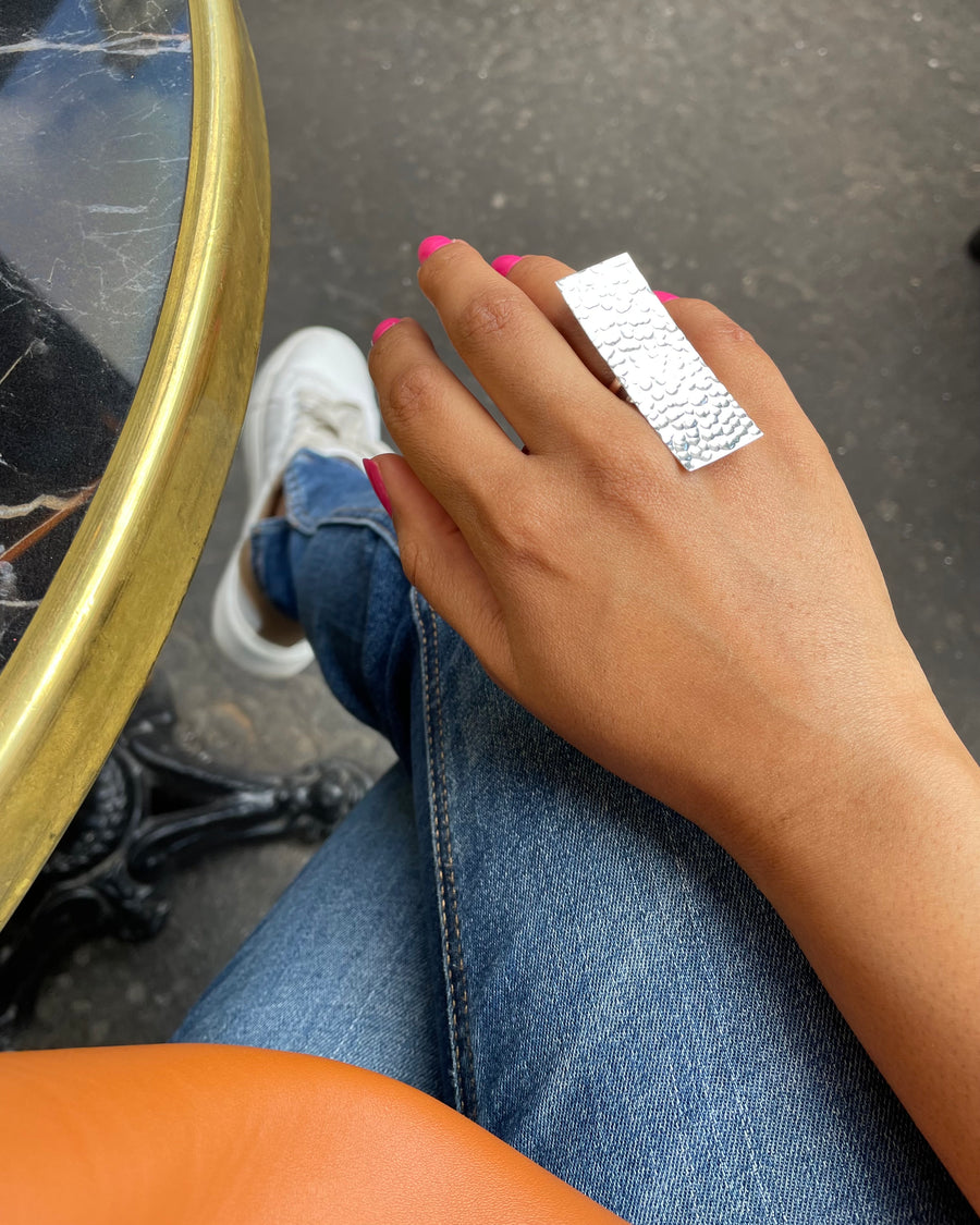 Silver Rectangle Ring