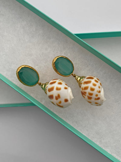 Emerald Shell Earrings