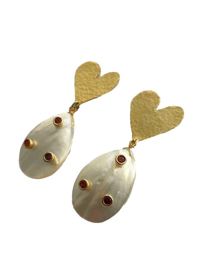 Heart Freshwater Pearls earrings