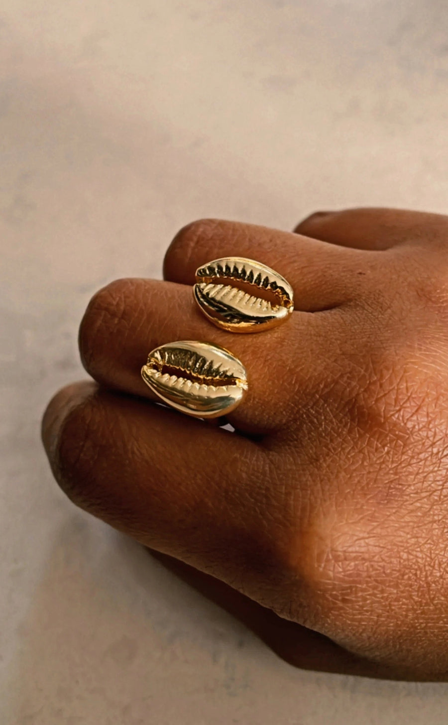 Goldener Doppel-Kauri-Ring