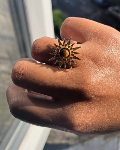 Tiger eye sun ring