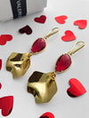 Red crystal earrings