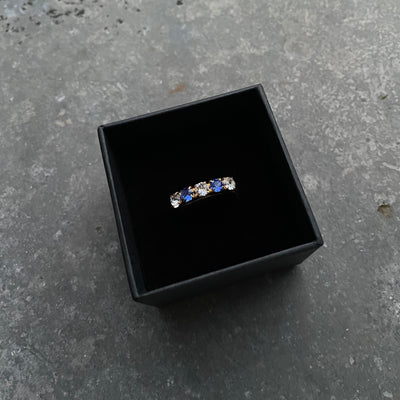 Μπλε & Λευκό στολίδι στοίβαγμα δαχτυλίδι