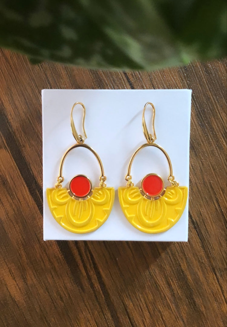 Honey Nymphaea Lotus earrings