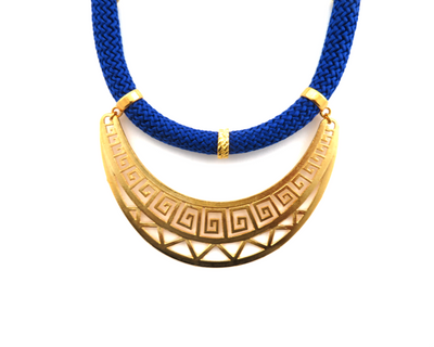 Blaue Athena Halskette Gold