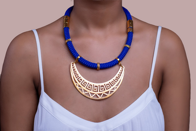 Collar Athena Azul Dorado