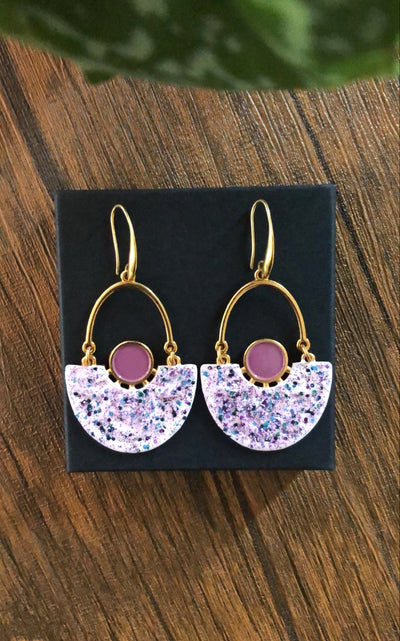 Flamingo Nymphaea Lotus Earrings