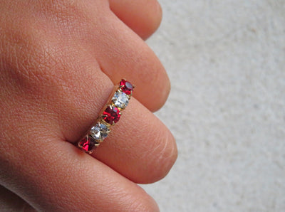White & Red Ornament Stacking Ring